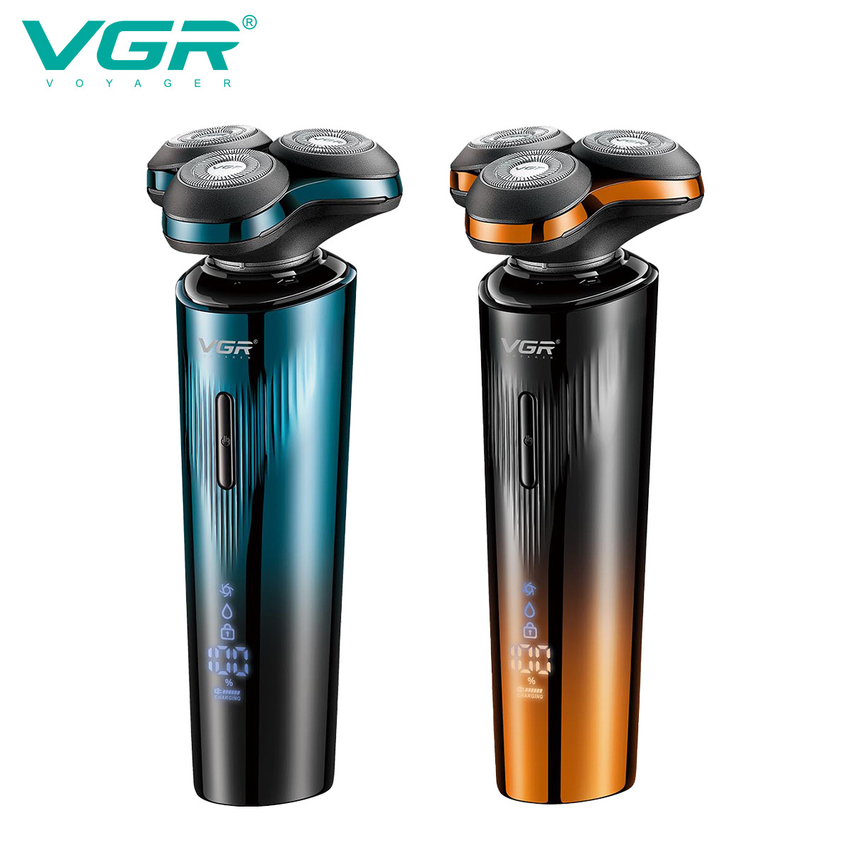 Electric Magnetic Shaver IPX7 Waterproof Digital Display Three Head Floating Dual Color Personal Care Home Appliance_voghion.com