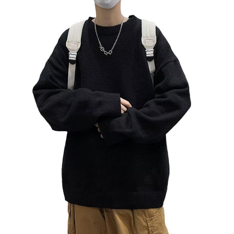 Otoño e invierno suéter grueso para hombres tendencia coreana suéter de punto japonés suelto invierno ins estilo Hong Kong abrigo de suéter perezoso