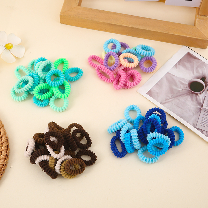 Barril de correa de goma para niños niñas trenzas toallas anillo de color caramelo para niñas pulgar anillo de pelo no lesiones cabello cuerda de bala alta