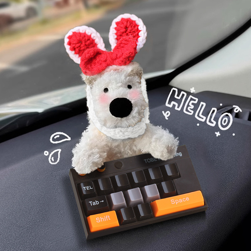 Tarjeta de estacionamiento temporal del automóvil lindo West Highland Puppy Keyboard Teléfono del automóvil Número de matrícula Decoración del automóvil Mover el automóvil