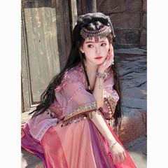 敦煌風漢服女性ハニエキゾチック西部砂漠プリンセス西双版納ダイ族写真撮影衣装