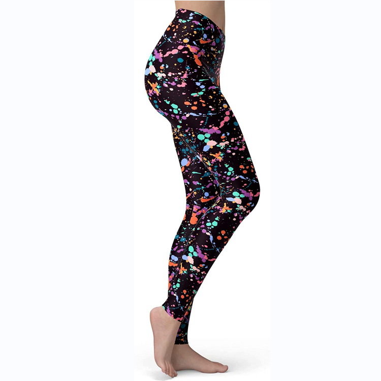 Abbigliamento da donna multicolore stampato slim fit fianchi sollevamento snellente grandi dimensioni corsa yoga fitness leggings_voghion.com