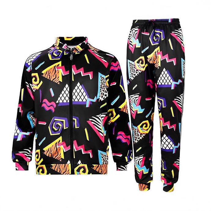 Amazon 80 s 90 s Halloween Women Men Costume Colorblock Hip Hop Sports suit