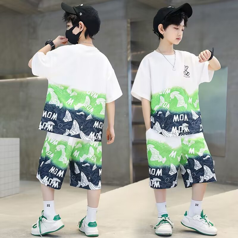 Ensemble de vêtements de sport d'été à manches courtes et à séchage rapide pour adultes, garçons, vêtements de basket-ball, vêtements décontractés pour enfants_voghion.com