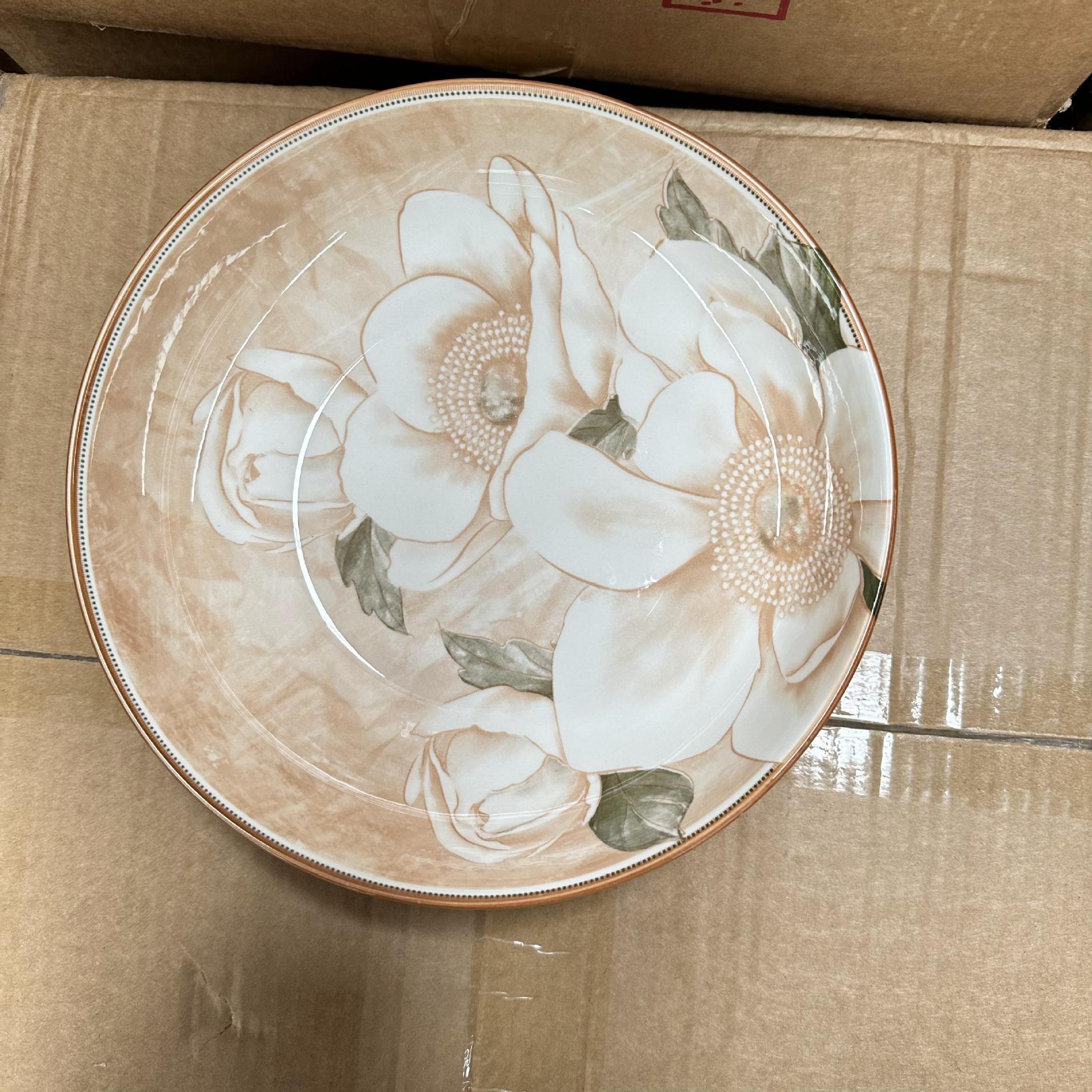 Venta al por mayor de cerámica grande tazón Camellia 9 pulgadas tazón electrónico hogar cerámica gran tazón grande tazón de sopa dos yuanes tienda image 4