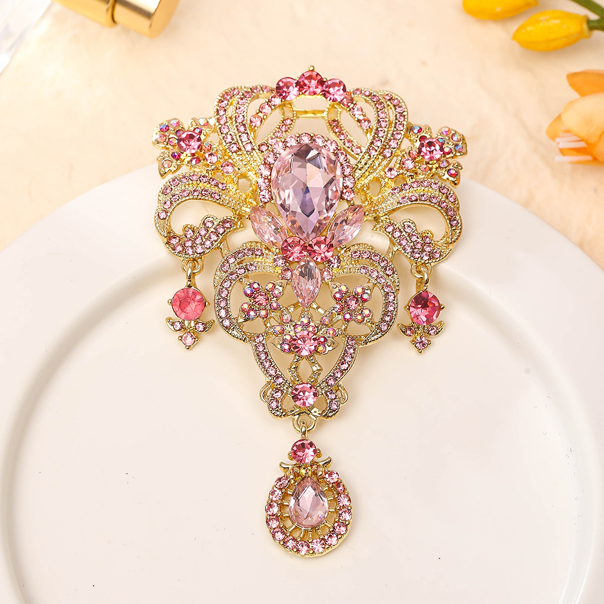 Crystal pendant, brooch