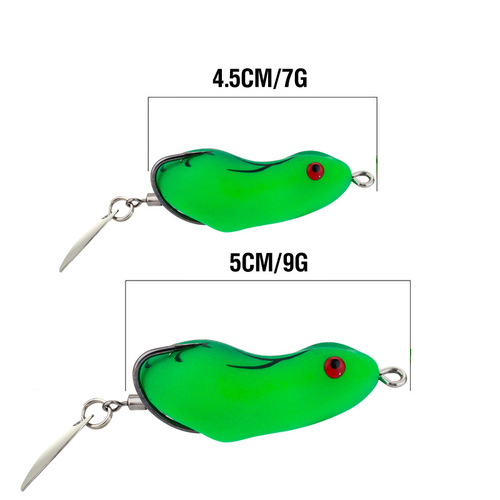 Luya bionic thunder frog modified fake bait to hit black fish bait with sequin double hook soft frog 6 color bait matte rabbit frog