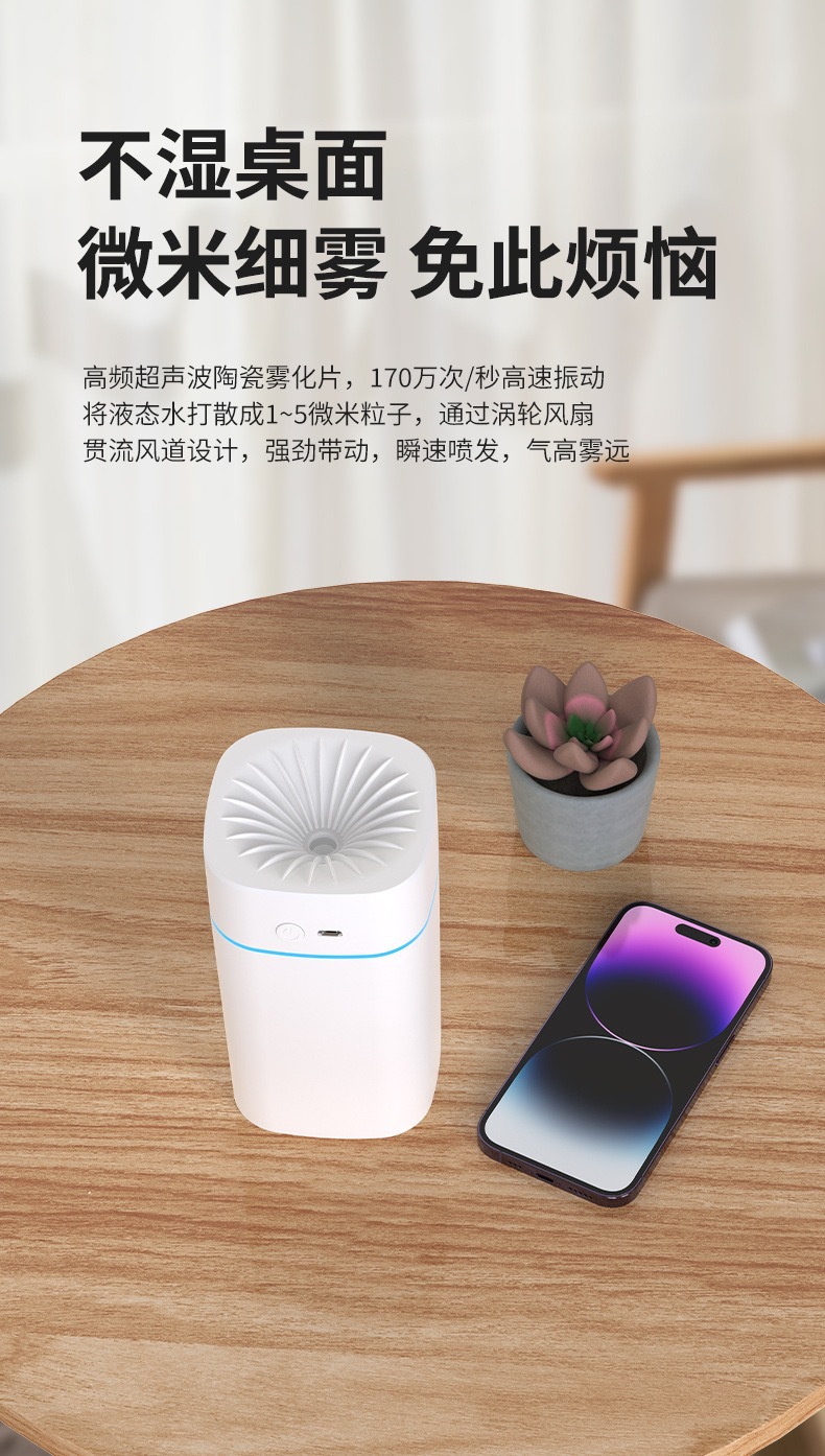 新款加湿器家用卧室大容量雾化器车载七彩氛围灯香薰喷雾礼品logo详情11