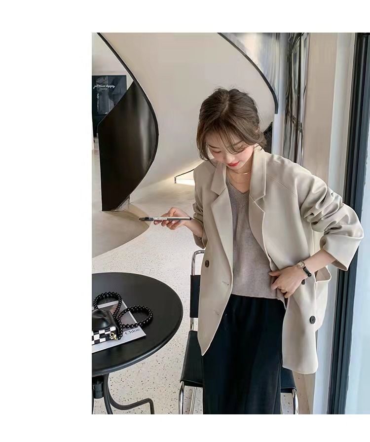 Chaqueta blazer casual para mujer corte holgado estilo coreano_voghion.com
