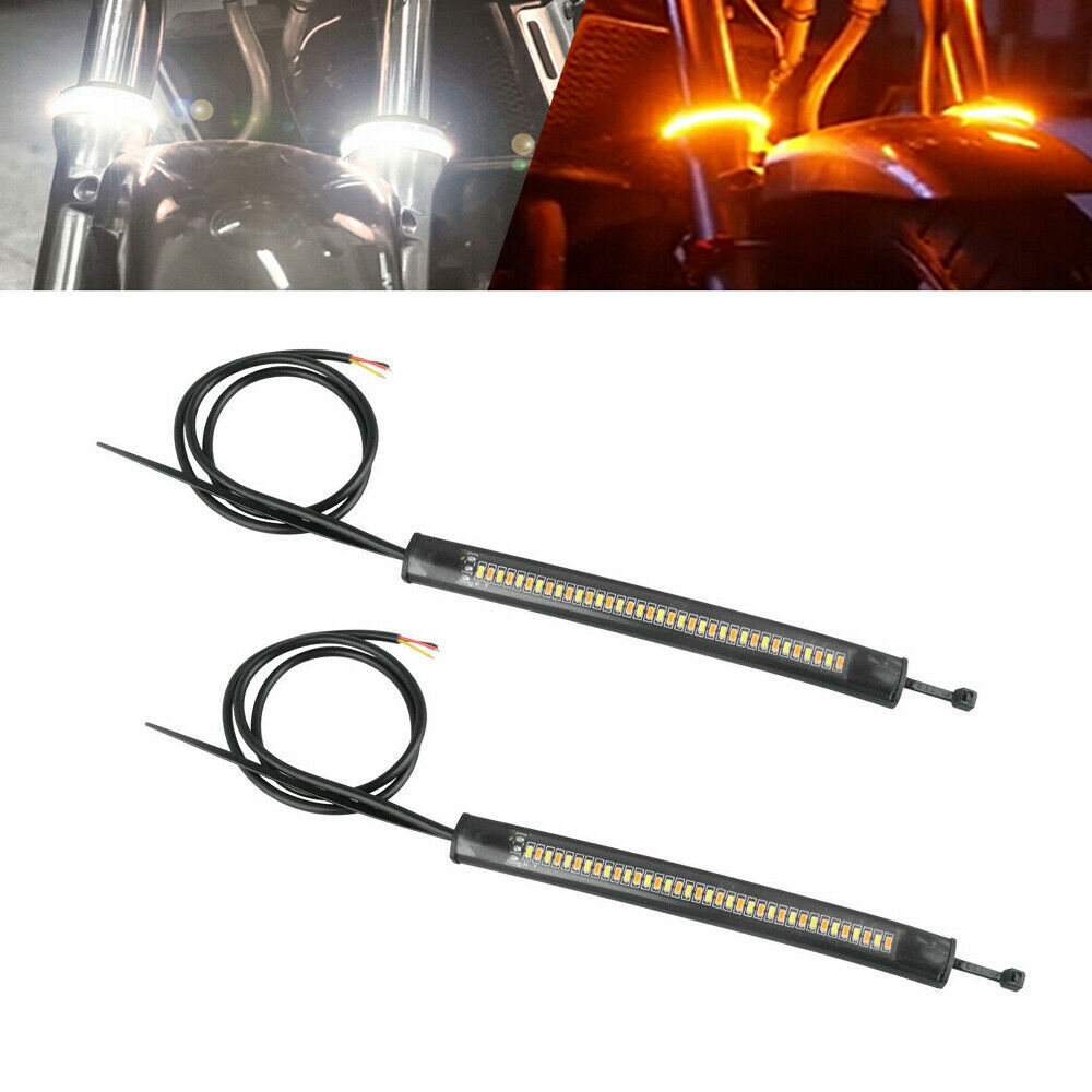 Lámpara de motocicleta 36LED bicolor blanco y amarillo barra de luz de choque de motocicleta conducción luz de dirección de motocicleta frente a choque image 4
