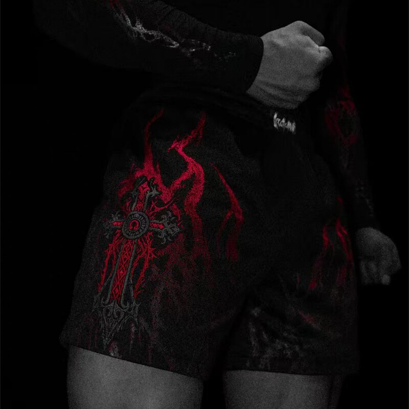Summer Sports Shorts for Men, Fashionable Printed Gym Shorts with Large Holes, Muscle Sports Shorts for Men, Quick-Drying, Breathable, Thin Style