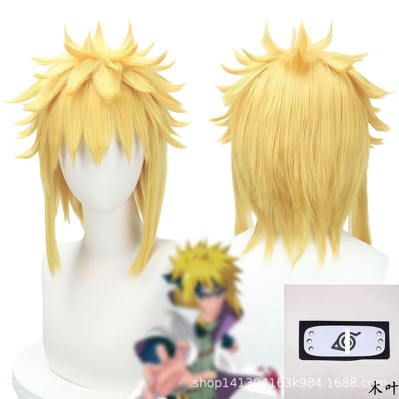 [Hot Recommendation] Fourth Hokage Naruto Uzumaki Minato Corn Silk Golden Yellow Reverse Curly Afro Cos Wig