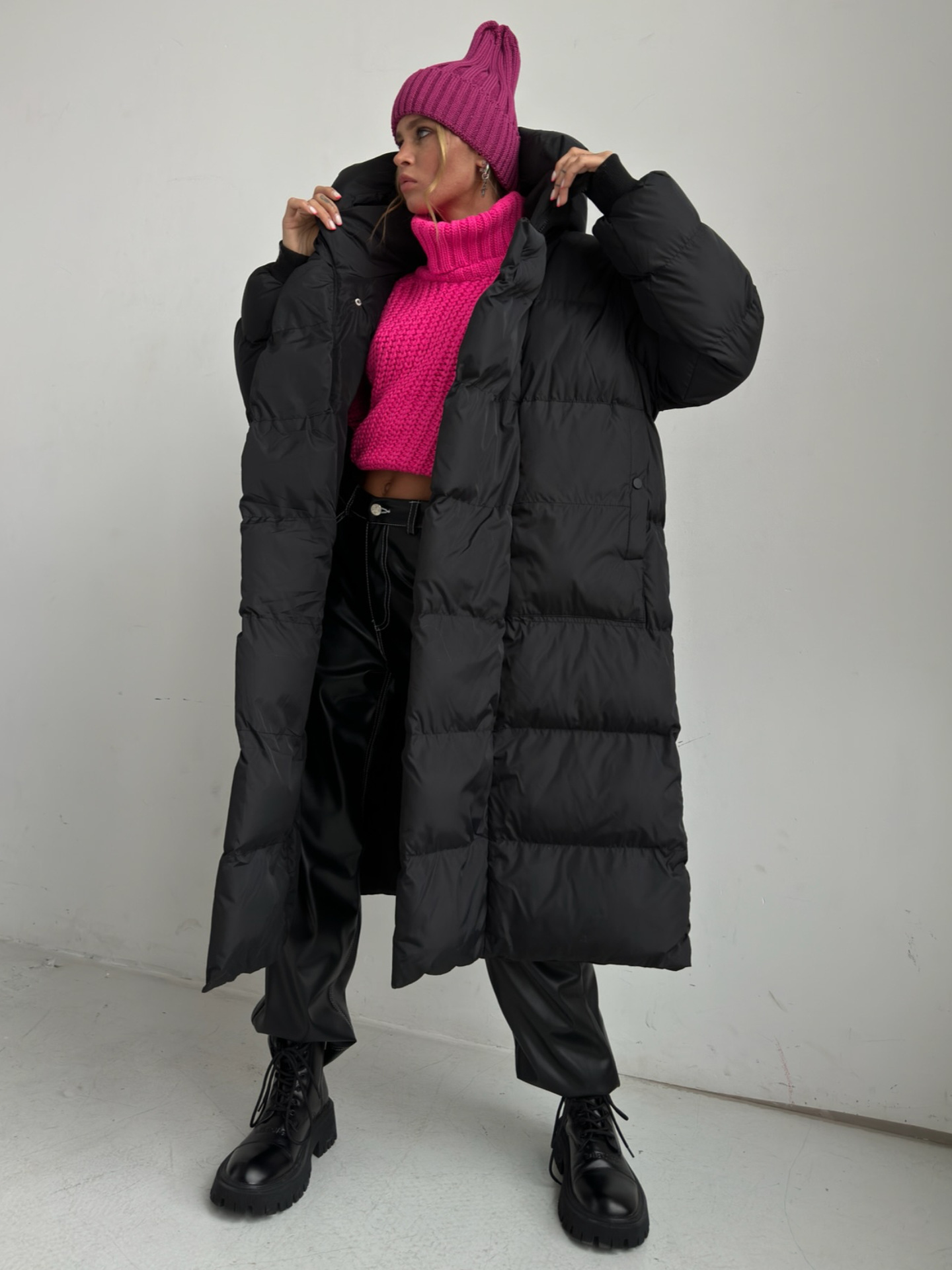 Abrigo largo de algodón para comercio transfronterizo, estilo europeo y americano, nuevo modelo de invierno 2025, elegante y cálido, engrosado con botones ocultos, chaqueta larga de algodón con capucha. image 3