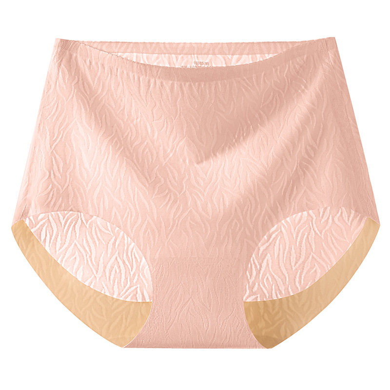 Ropa interior de seda de hielo para mujer, cintura alta sin costuras, abdomen, vientre fuerte, bolsa antibacteriana de algodón puro, glúteos, glúteos, estilo fino de verano