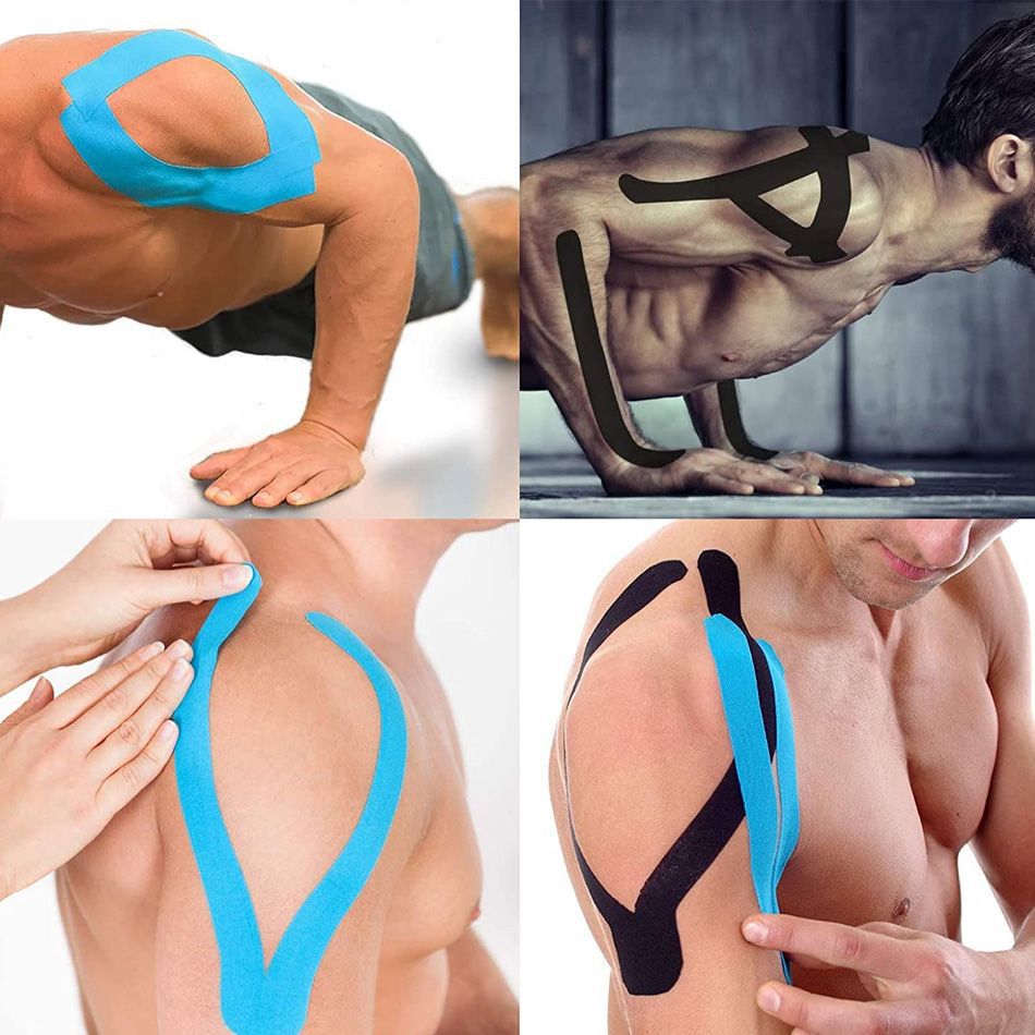 Adhesivo muscular pre-cortado adhesivo muscular deportivo rodilla vendaje adhesivo de efecto intramuscular para atleta tensión muscular adhesivo pre-cortado