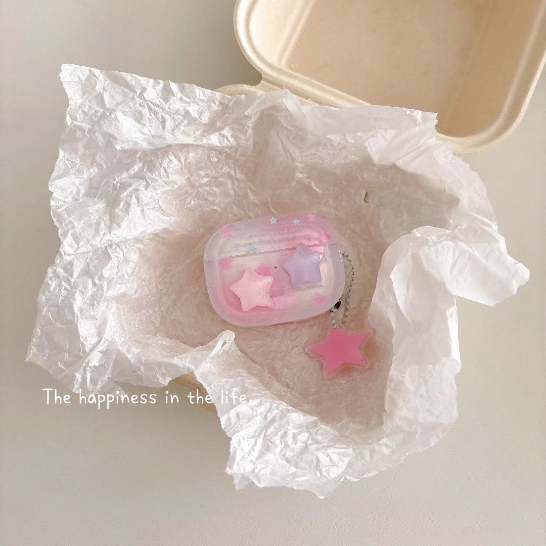 Estrellas de halo rosa para Apple AirPods4 auriculares cubierta aipods Pro3 generación cubierta a prueba de caídas