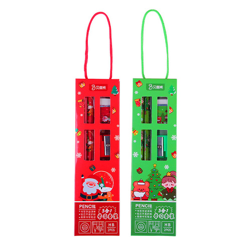 Children's Christmas Pencil Stationery Portable Five-in-One Learning Set Gift Box Kindergarten Christmas Birthday Souvenir