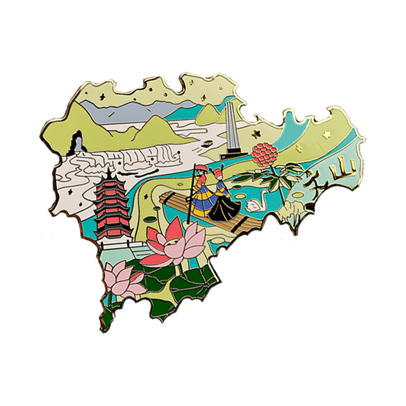 城市地标合集旅游文创金属冰箱贴定制厨房磁吸烤漆冰箱贴|undefined