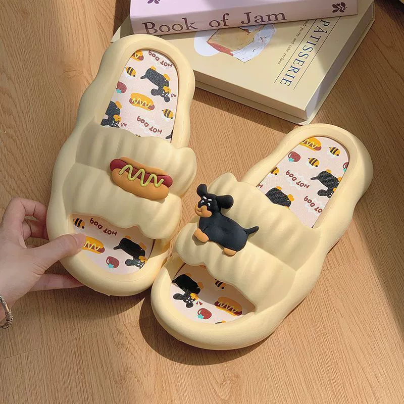 Slide, slippers, summer cute footwear platform with bow, wholesale