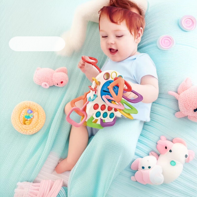 Baby educational fun finger pumping toy can Press Enlightenment early education octopus Lala toy Baby educational fun finger pumping toy can Press Enlightenment early education octopus Lala toy