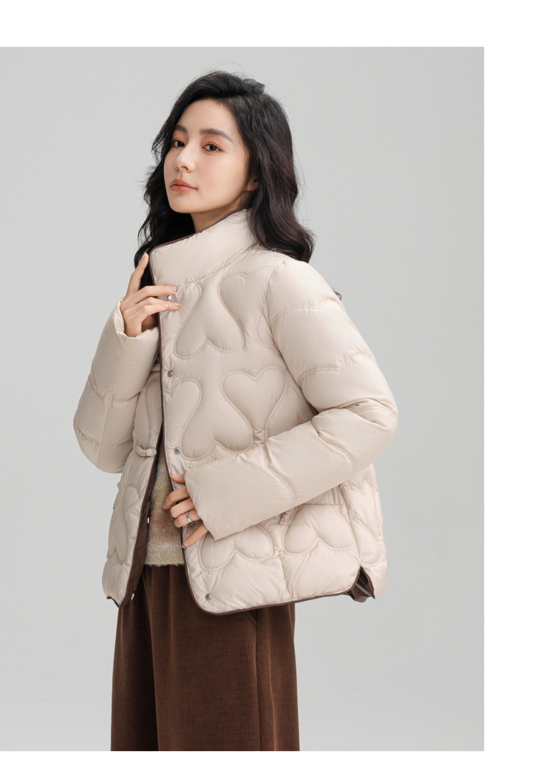 New Chinese style 2024 winter retro button down short fashion stand collar lightweight women's cotton Down jacket_voghion.com