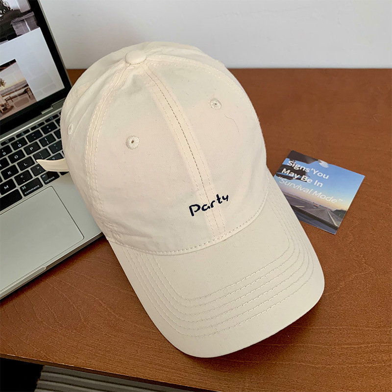 Sombrero de béisbol bordado amarillo para mujeres, sombrero de brillo amplio, sombrero de boca de pato, sombrero coreano, sombrero de cabeza grande