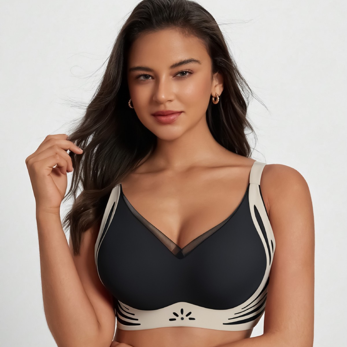 Transfronterizo recopilación de tracción sin marca ropa interior de mujer gran pecho pequeño sin anillo de acero botón trasero cómodo sin marca anti-caída sujetador image 4
