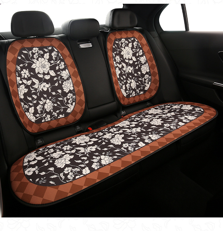 Car seat cushion four seasons universal camellia seat cushion cute seat cover fabric car seat cover non-slip goddess car cushion