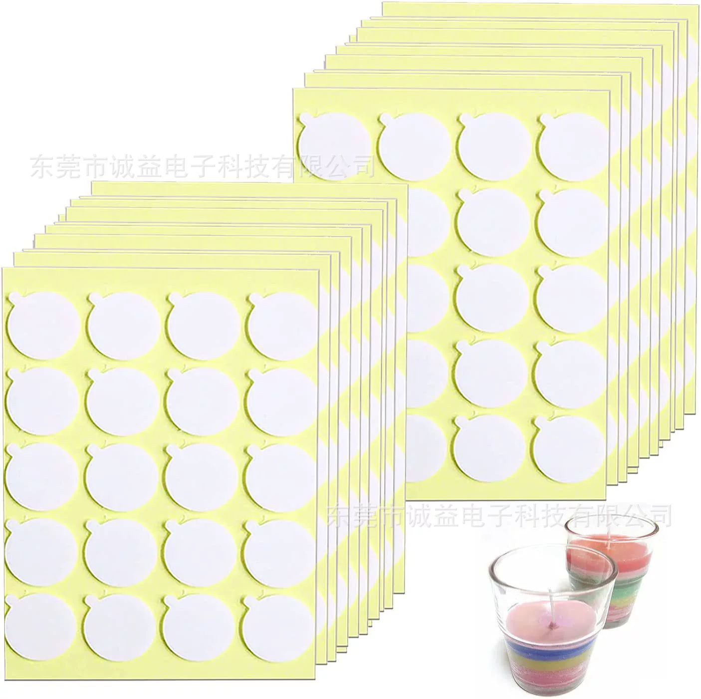 Наклейки на сердечник свечи термостойкие двусторонние наклейки маленький "хвост" измельченные для изготовления свечей наклейки двусторонние клейкие наклейки