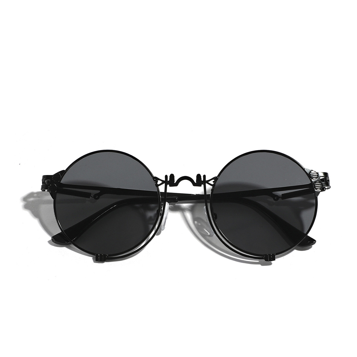 X0915 Xunge Glasses Metal Punk Round Sunglasses Women's Fashion Street Shooting Sunglasses Men