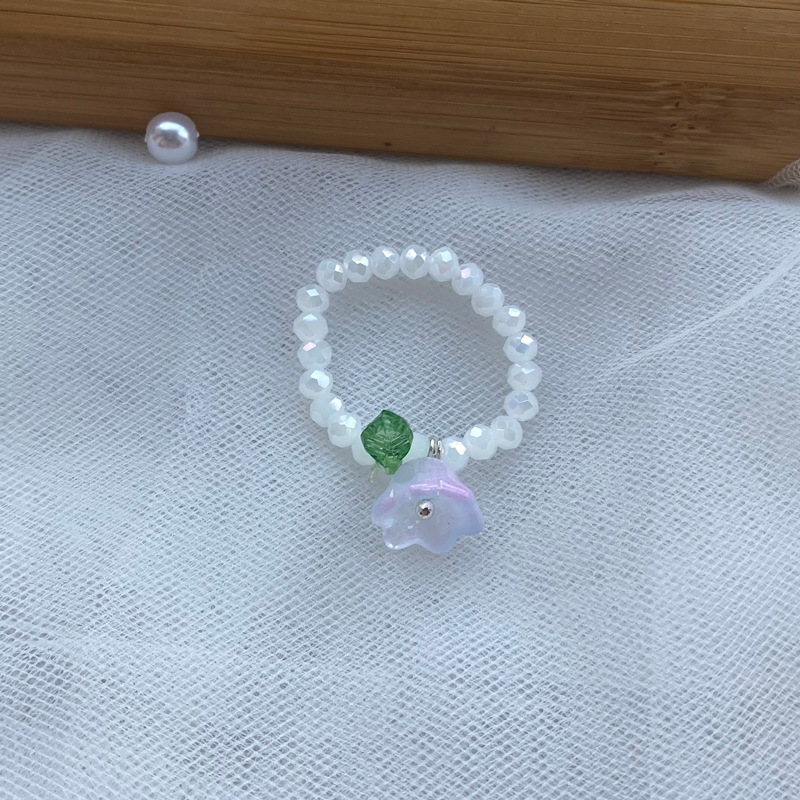 Sweet Flower Artificial Crystal Beaded Womenu0027S Rings