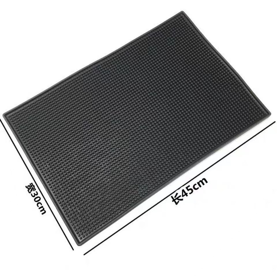 Alfombrilla de drenaje, almohadilla especial para barra, posavasos de goma para té, plataforma de barra, almohadilla antideslizante y antivibración, posavasos de vino rectangulares, agua