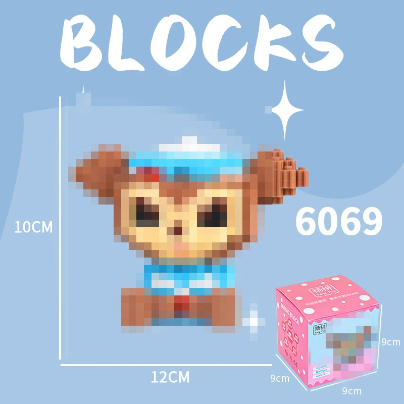 Cartoon Building Block Toy Set, Mini Constructor Doll, 9×9×9 cm, Assorted Character Designs