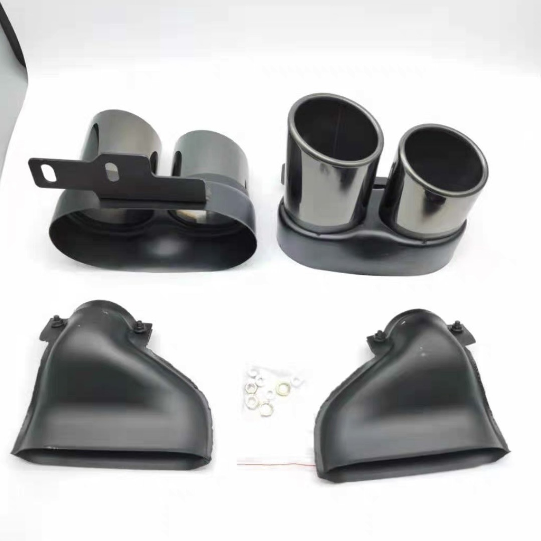 Suitable for 19-25 Audi C8A6 Modified S6 Rear Lip Four-Out Tail Throat Exhaust Rear Surround Black Warrior Kit