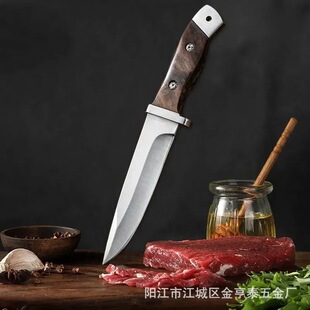 Cross-border outdoor camping straight knife portable self-defense tactical straight knife high hardness sharp outdoor knife outdoor saber