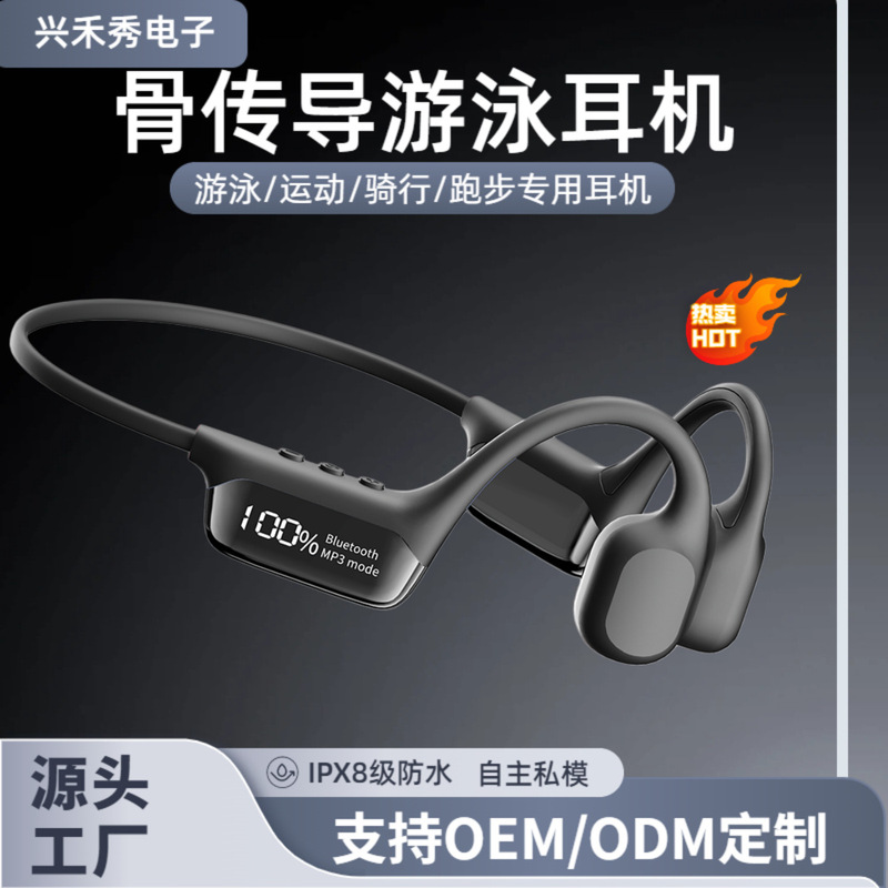 Cross-border 2025 New Private Model S10 Bone Conduction Headset Swimming Waterproof Long Endurance Professional Headset