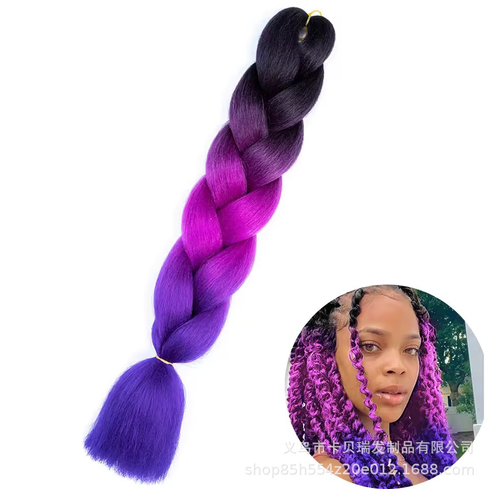 Xuchang pelucas al por mayor seda de alta temperatura teñido africano gran trenza jumbobraid fibra química colorida trenza sucia venta caliente