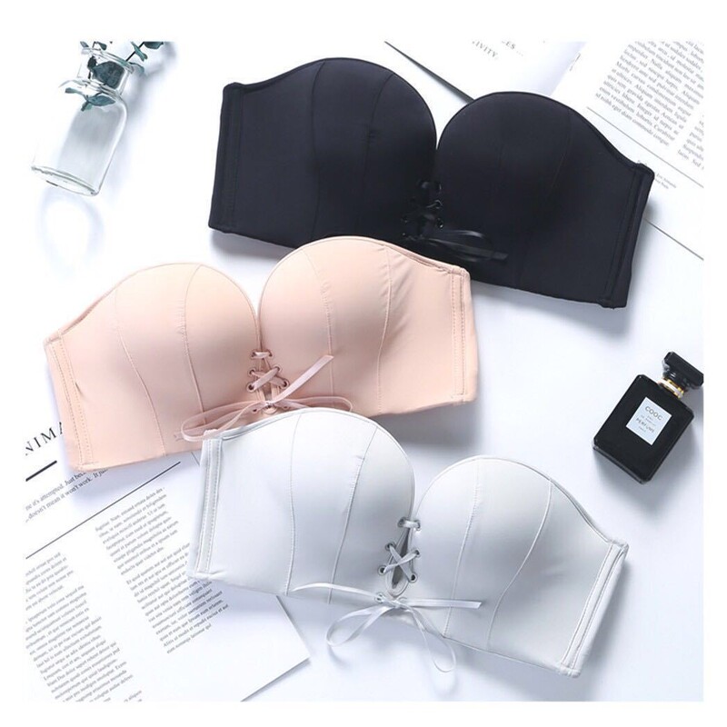 New Miracle La Sexy Beautiful Back Cross Push up Bra No Steel Ring Breathable Invisible Non-Slip Strapless Underwear