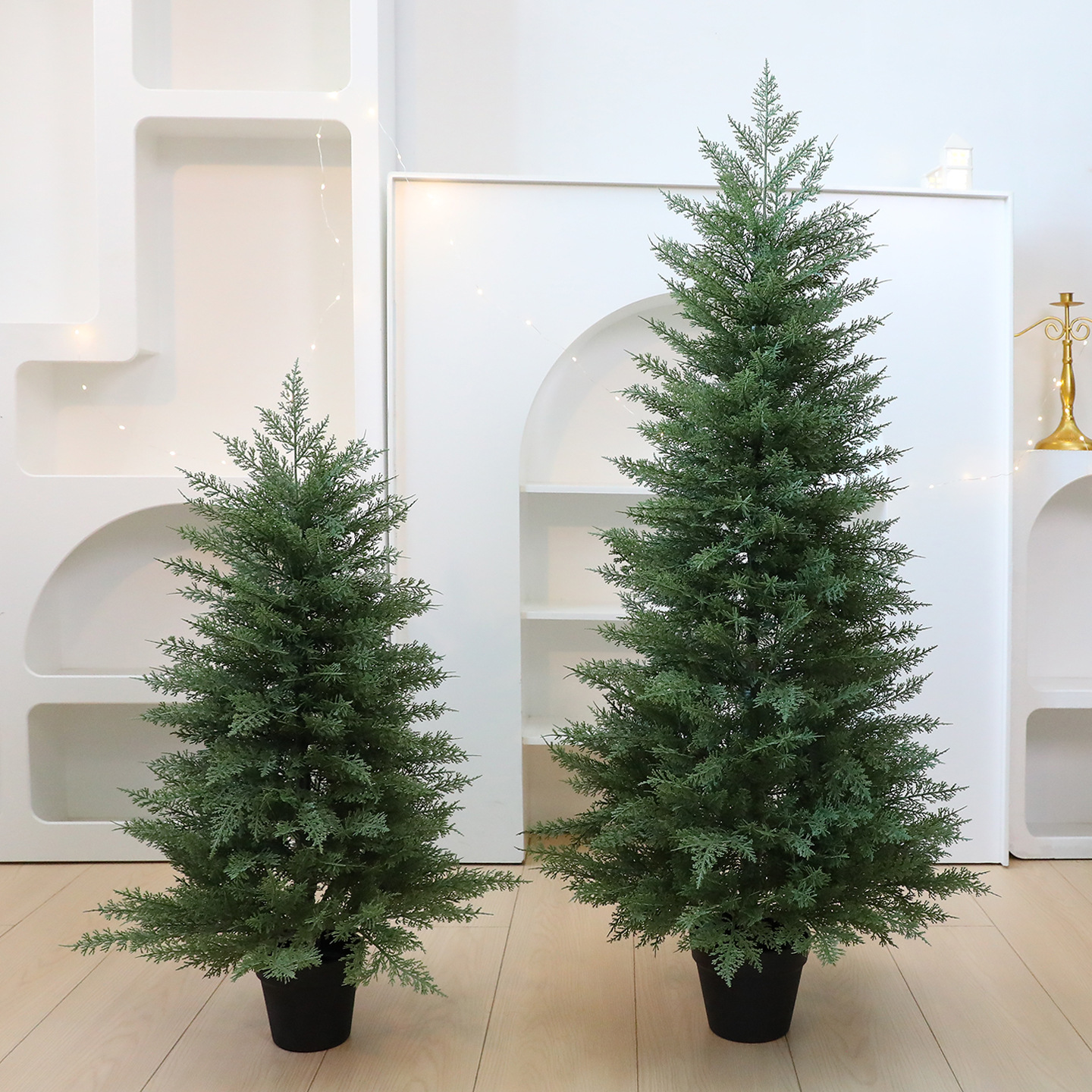 Shengyuan nuevo desmontable PE puro lado ciprés adornos de árbol de Navidad centro comercial hogar decoraciones navideñas fábrica directa