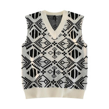 X 36856 Ethnic Geometric Knit Vest ����缸���Ứ����