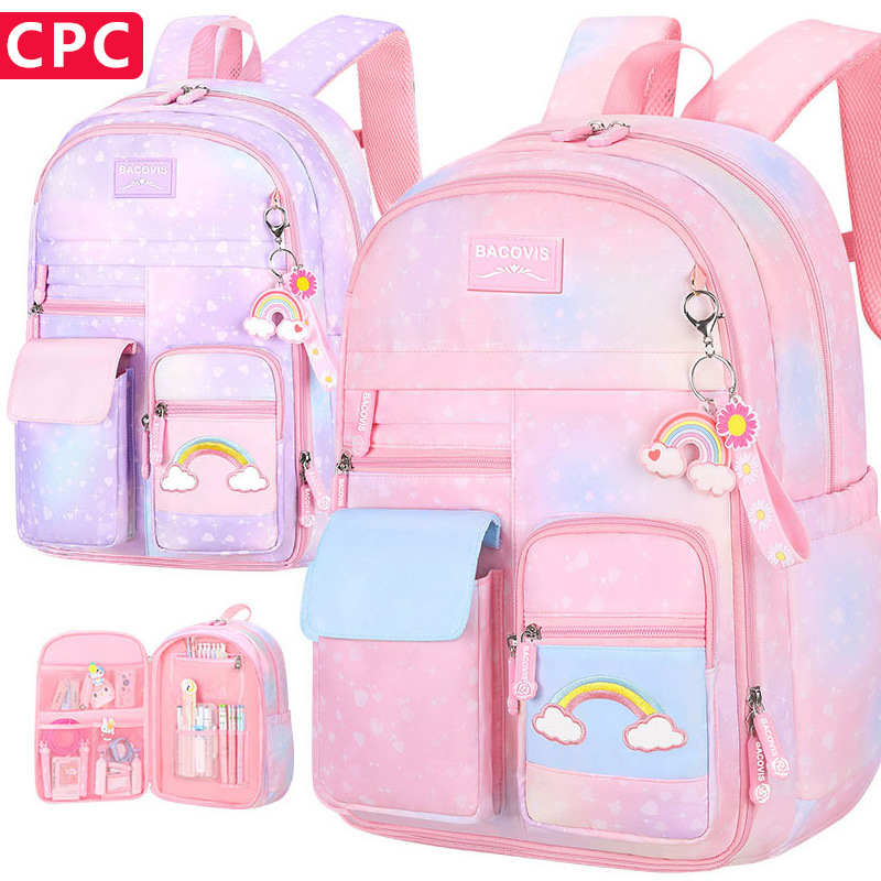 Bolsa escolar de impresión transfronteriza de dibujos animados refrigerador de gran capacidad para niñas niñas niños bolsas personalizadas
