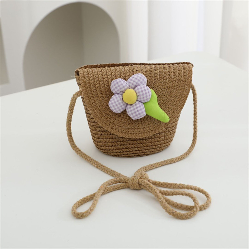 카키플라워플랩백 11*14*6cm
