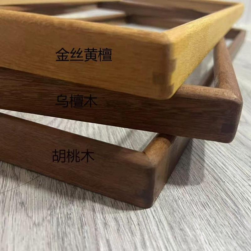High-end solid wood mortise and tenon rounded corner picture frame Chinese painting calligraphy mounting living room study background wall