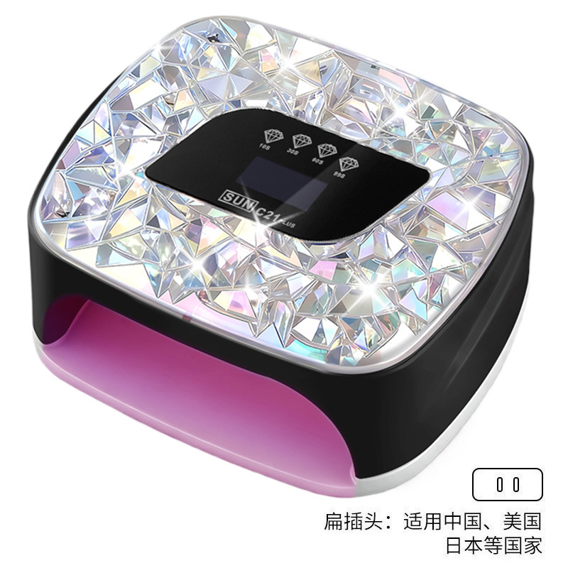 Lámpara de manicura de almacenamiento de doble fuente de luz inteligente de manicura de secado rápido UV doble fuente de luz de diamante de manicura de luz de larga duración