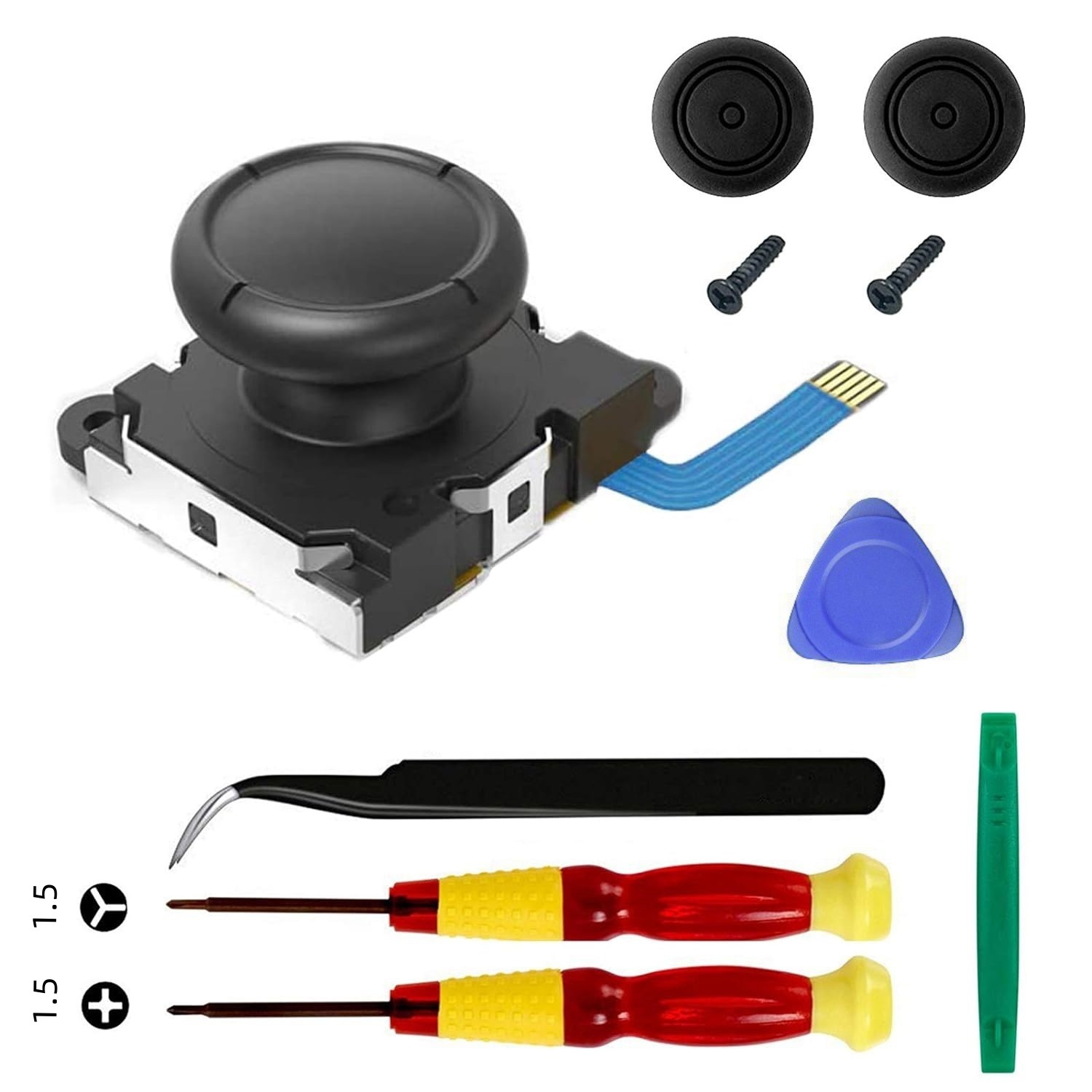 Nintendo interruptor multi-pieza destornillador mango herramienta de reparación 3D Rocker alegría-con accesorios de reparación de acogida