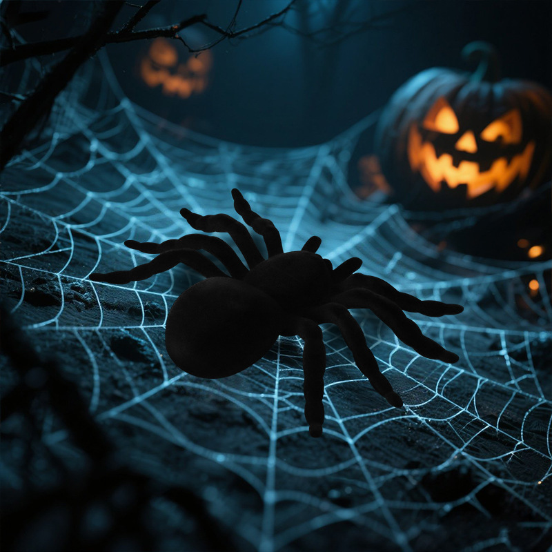 Nuevo Halloween araña horrores al aire libre accesorios de simulación negra araña de peluche decoración de Halloween decoración de casa embrujada