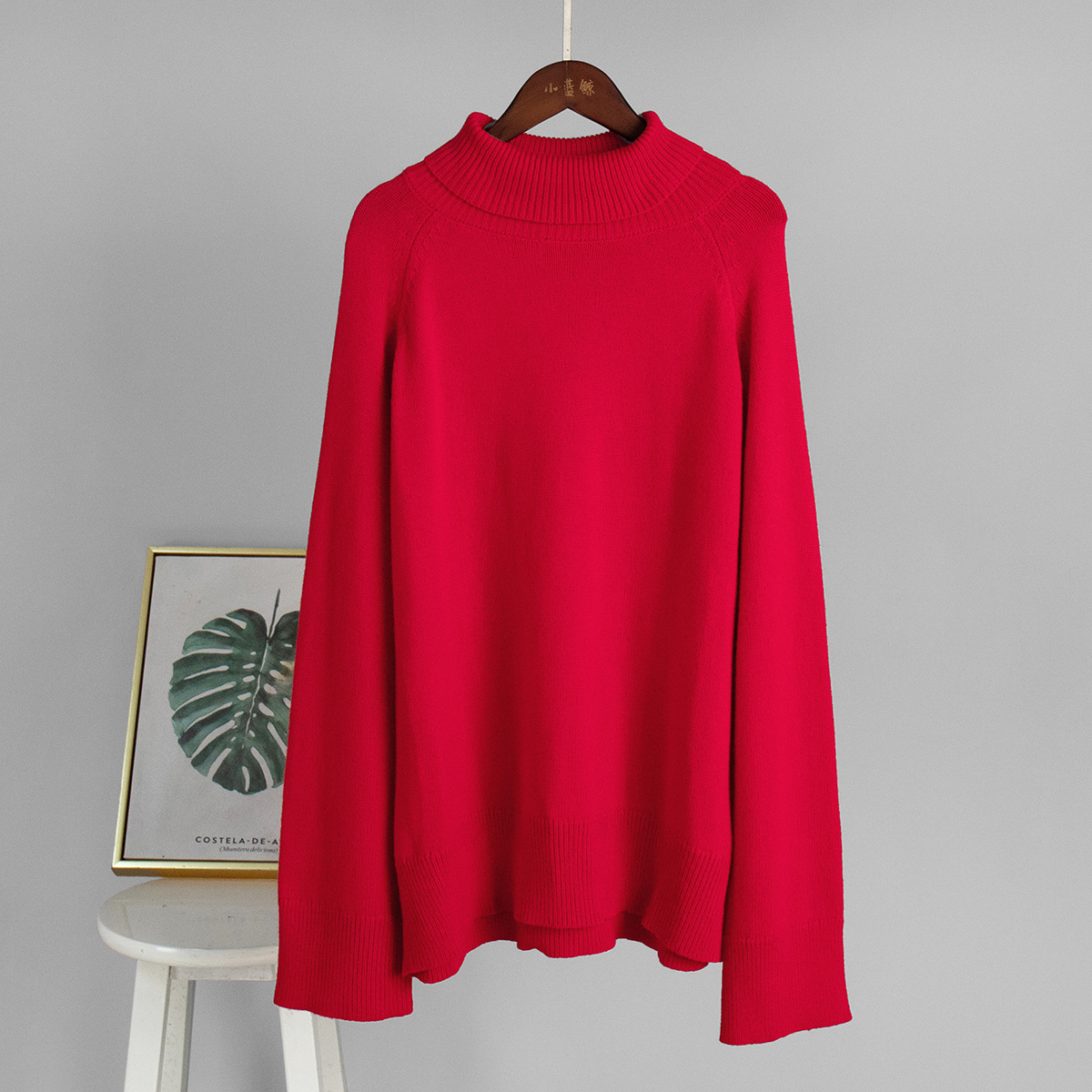 Suéter de Cuello Alto de Lana, Estilo Europeo y Americano, Otoño-Invierno 2025, Nuevo Suéter Holgado de Punto, Cálido para Mujer image 8
