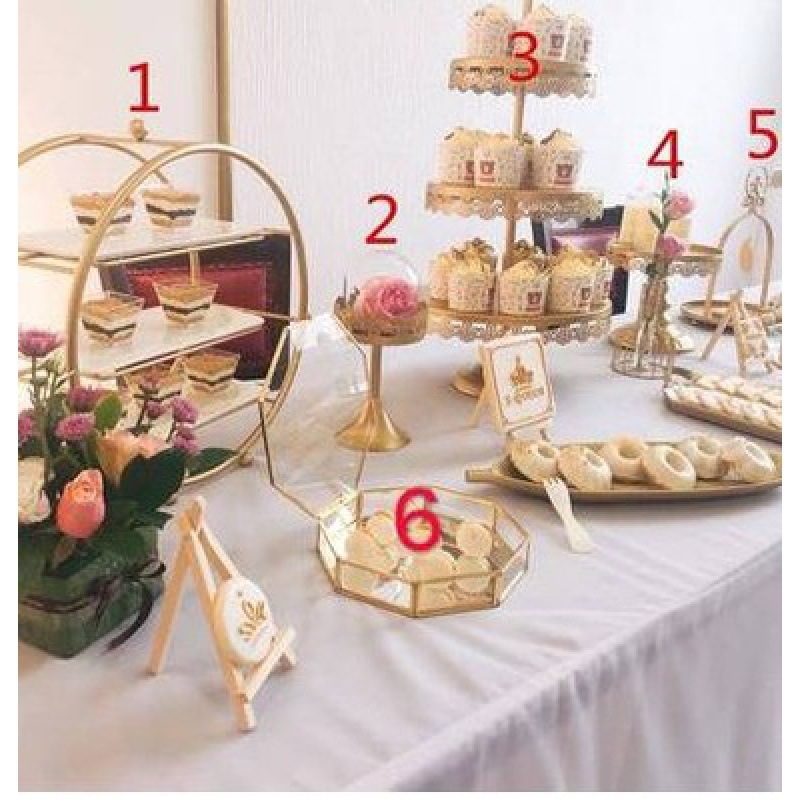 Estante de bocadillos de estilo europeo, tabla de postres, estante de exhibición, adornos de hierro forjado, estante de pastel de boda, set de 12 piezas image 15