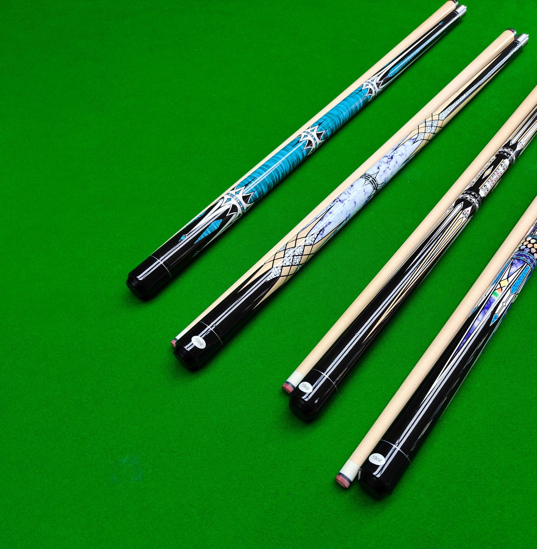 新品炫彩系列台球杆优质枫木印花握把中八大头桌球杆美式九球杆-阿里巴巴