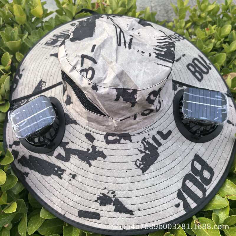 男性と女性のためのソーラーダブルファンハット、夏の屋外登山や釣り用日焼け止め帽子、抗UVサンシェードフィッシャーマンハット|undefined